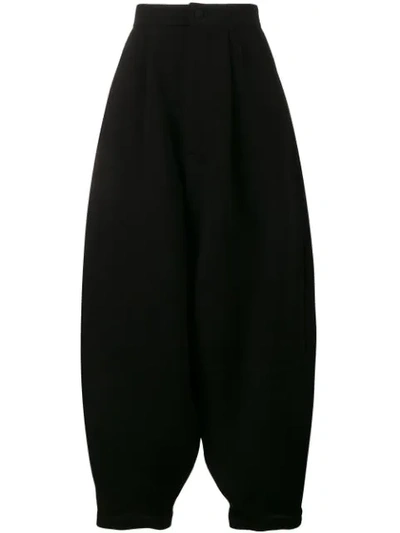 Shop Loewe Balloon High Waisted Wool Trousers In Black