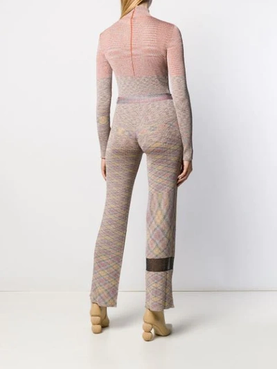 Shop Missoni Patterned Knit Jumpsuit In Pink