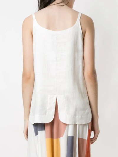 Shop Alcaçuz Micaela Linen Tank In White