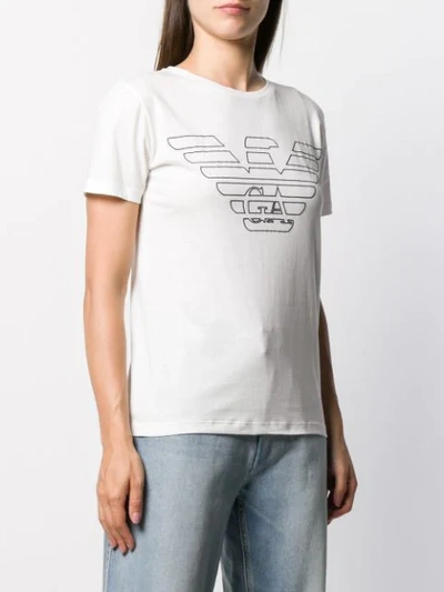 Shop Emporio Armani Printed Logo T-shirt In 00010 White