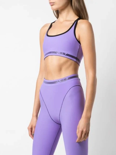 Shop Adam Selman Sport Cropped Logo Top In Purple ,black