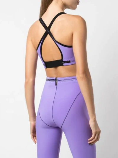 Shop Adam Selman Sport Cropped Logo Top In Purple ,black