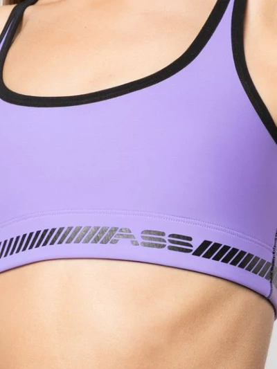 Shop Adam Selman Sport Cropped Logo Top In Purple ,black