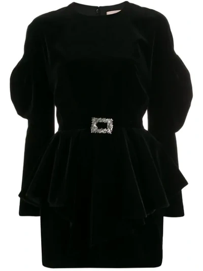 Shop Alexandre Vauthier Puff Sleeve Mini Dress In Black