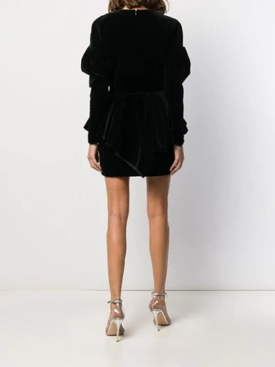 Shop Alexandre Vauthier Puff Sleeve Mini Dress In Black