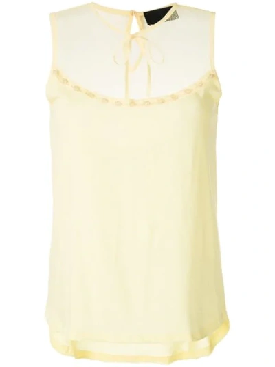 Shop Andrea Bogosian Pixel Embroidered Vest In Yellow