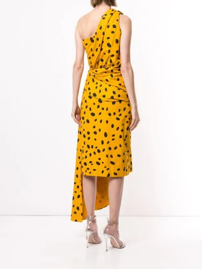 Shop Romance Was Born Cheetah Minx Draped Dress In Yellow