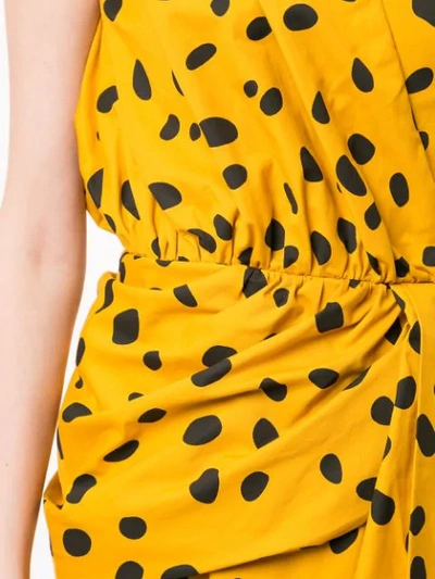 Shop Romance Was Born Cheetah Minx Draped Dress In Yellow