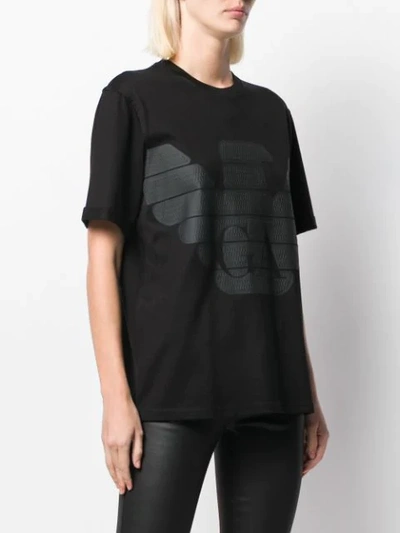 Shop Emporio Armani Loose-fit Eagle Logo T-shirt In Black