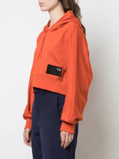 Shop Y-3 X Adidas Stacked Badge Hoodie In Orange