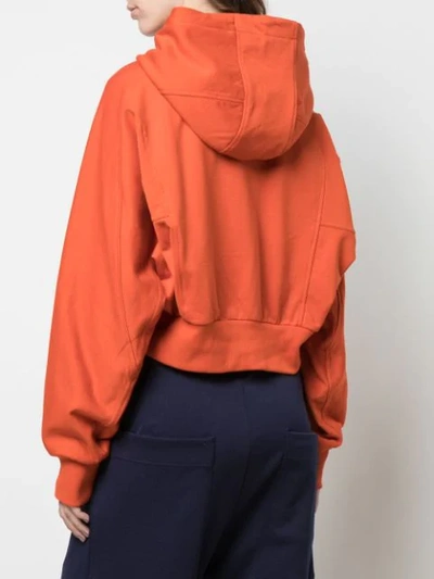 Shop Y-3 X Adidas Stacked Badge Hoodie In Orange