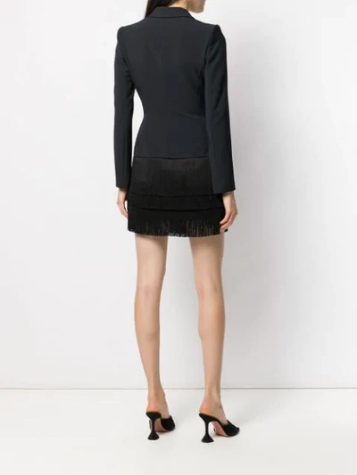 Shop Elisabetta Franchi Coat Dress With Fringes In Black