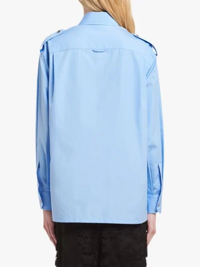 Shop Prada Military Shirt In Blue