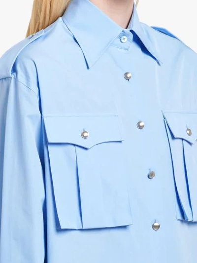 Shop Prada Military Shirt In Blue