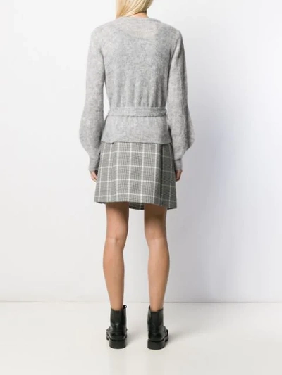 Shop Pinko Tie Waist Sweater In Grey