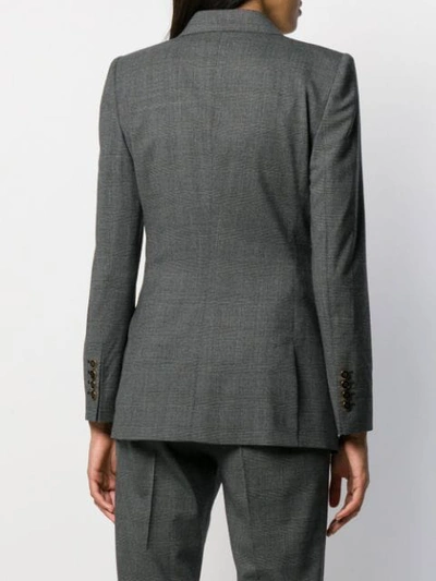 Shop Dolce & Gabbana Checked Double-breasted Blazer In Grey
