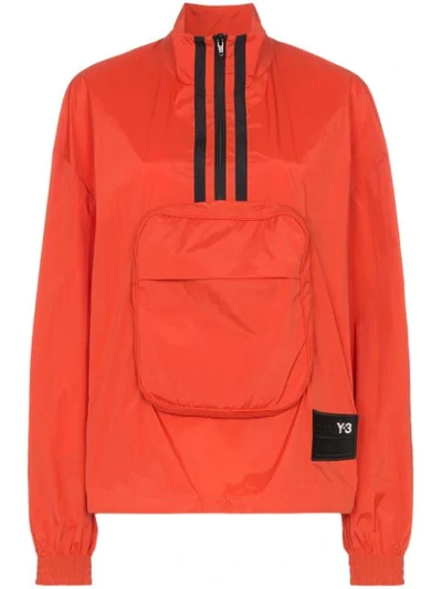 Shop Y-3 Logo Pullover Jacket In Orange