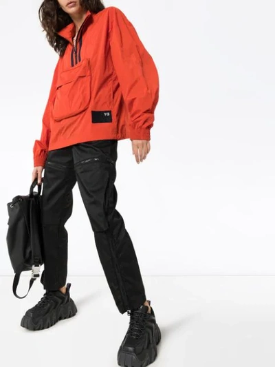 Shop Y-3 Logo Pullover Jacket In Orange