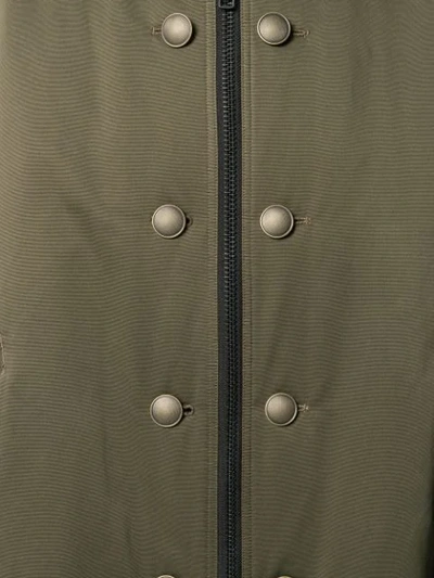 Shop Yohji Yamamoto Contrast Hood Coat In Green