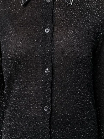 Shop Acne Studios Fluid Lurex Shirt In Black