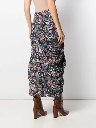 Shop Isabel Marant Printed Wrap Skirt In Black