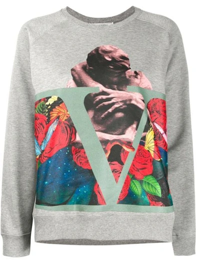 Shop Valentino X Undercover Printed Sweatshirt In Grey