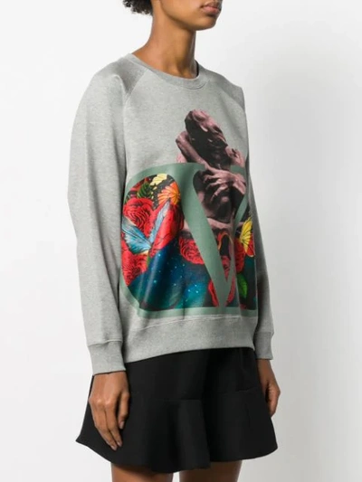 Shop Valentino X Undercover Printed Sweatshirt In Grey