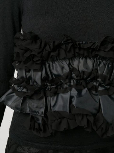 Shop Comme Des Garçons Comme Des Garçons Ruffle Front Sweater In Black