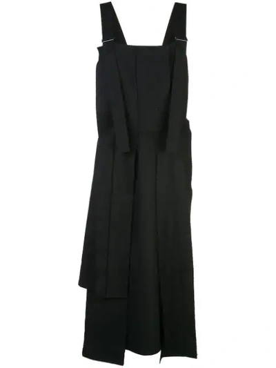 Shop Yohji Yamamoto Pleated Suspender Dress In Black
