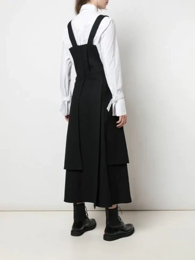 Shop Yohji Yamamoto Pleated Suspender Dress In Black