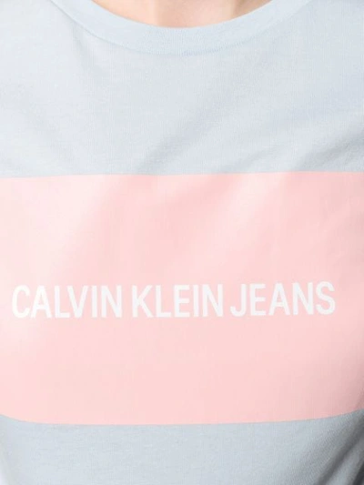 Shop Calvin Klein Jeans Est.1978 Printed Logo T-shirt In Blue