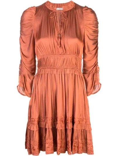 Shop Ulla Johnson Ismaya Mini Dress In Rust