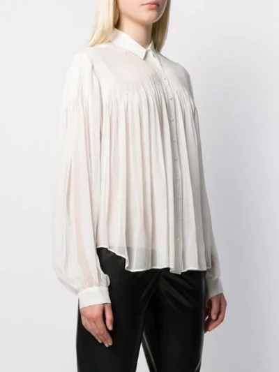 Shop Equipment Jaslyn Pleated Shirt In White