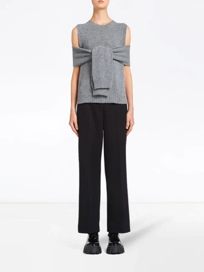 Shop Prada Wool And Cashmere Jumper In Grey