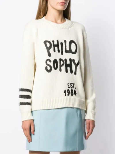 Shop Philosophy Di Lorenzo Serafini Maglia Knitted Jumper In White