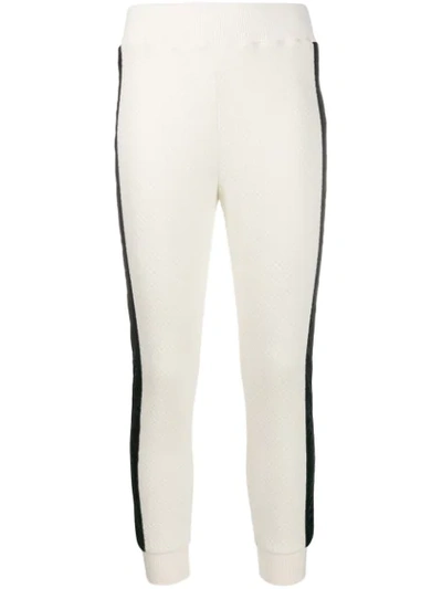 Shop Just Cavalli Textured Side Stripe Track Pants In White