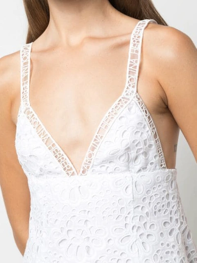 Shop Carolina Herrera Camisole-top Mit Lochstickmuster In White