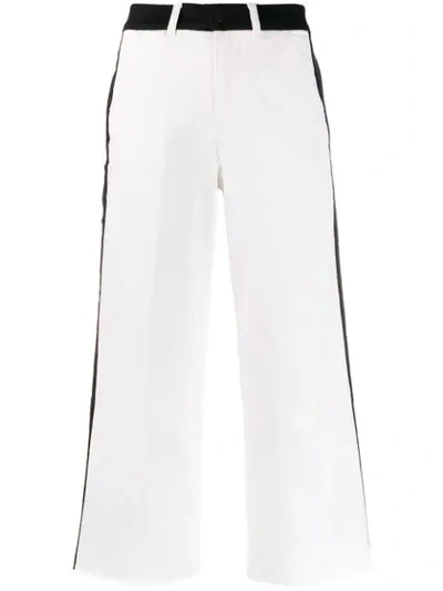 Shop Frame Ali Wide Leg Cropped Jeans In White ,black