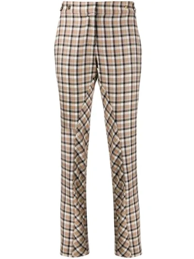 Shop Paco Rabanne Check-print Cropped Trousers In Neutrals