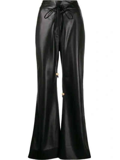Shop Nanushka High Waist Wide Leg Trousers In Black