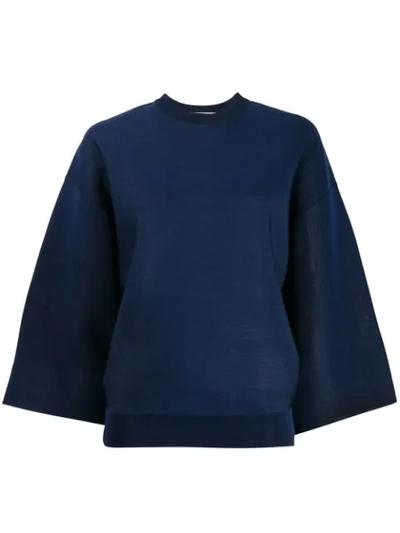 Shop Givenchy Batwing Sleeve Boxy Top In Blue