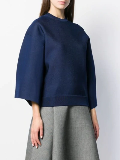 Shop Givenchy Batwing Sleeve Boxy Top In Blue