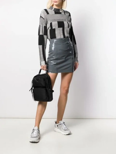 Shop Manokhi Meili Glossy-effect Mini Skirt In Grey