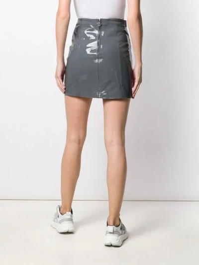 Shop Manokhi Meili Glossy-effect Mini Skirt In Grey