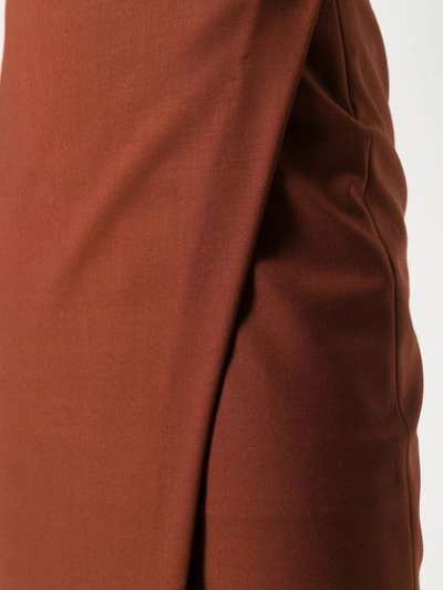 Shop Antonelli Draped Pencil Skirt In Brown