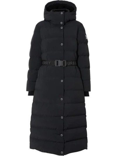 Shop Burberry Hooded Puffer Coat In Black