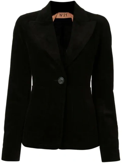 Shop N°21 Single-breasted Corduroy Jacket In Black