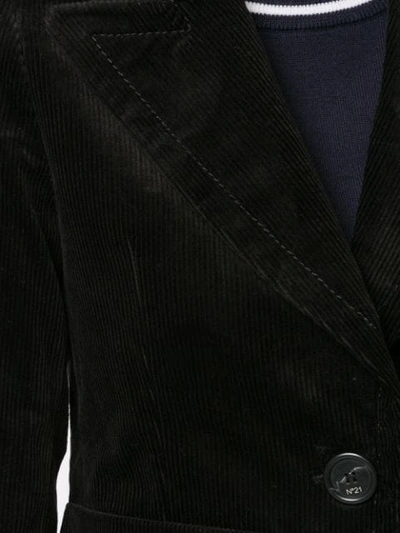 Shop N°21 Single-breasted Corduroy Jacket In Black