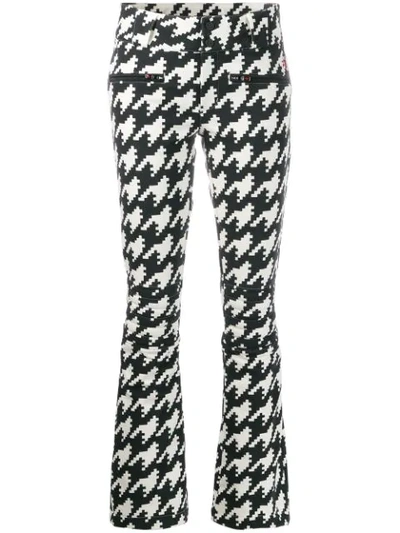 Shop Perfect Moment Aurora Houndstooth Flared Trousers In Black