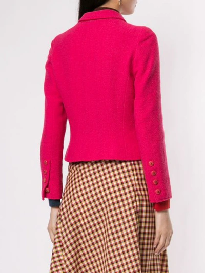 Pre-owned Chanel Long Sleeve Tweed Jacket In Pink